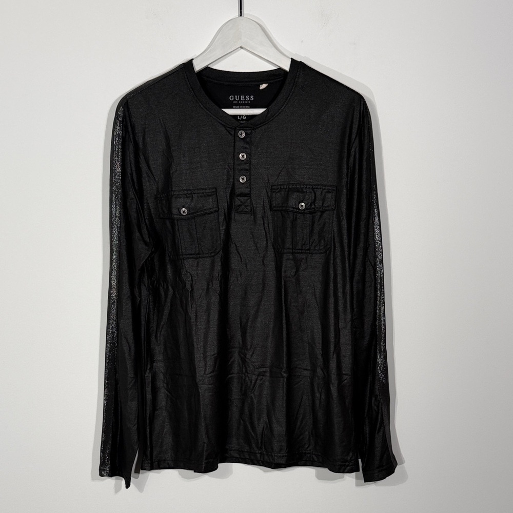 GUESS Men's Black Long Sleeve Shirt